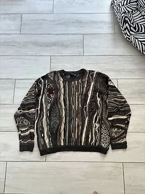 Vintage Coogi 3D Knit Textured Pullover Sweater Size L 90s Biggie 100% Soft Wool • $150