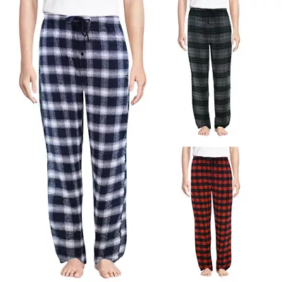 Mens Pyjama Bottoms PJ's Woven Check Tartan Lounge Pants Nightwear 1 / 3 Pack • £7.99