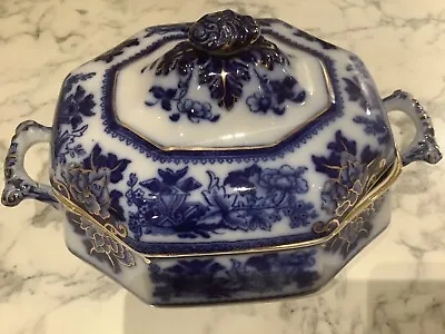 £48 • Buy Antique Burgess And Leigh Lahore Blue & White Large  LTureen With Cover