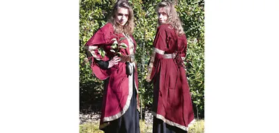 £39.60 • Buy Medieval Cloak/Jacket - MAROON - Cotton - Reenactment, Larp, Fancy Dress/Cosplay