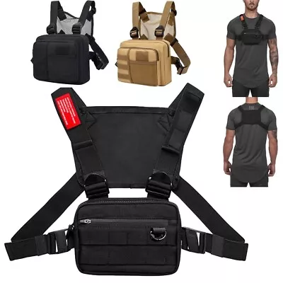 Tactical Combat Chest Rig Bag Front Pouch Recon Pack Sport Protective Vest Bags • $13.99