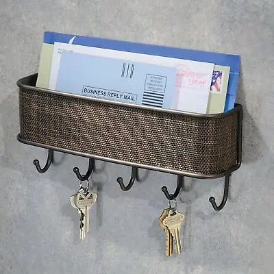 Wall Mounted Mail Holder Wooden Key Holder Rack Mail Sorter Organizer Home Decor • $12.99