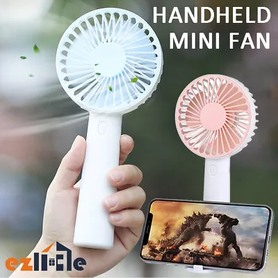 Fan Air Mini Usb Hand Held 3 Speed Desk Rechargeable Cooler Portable Cooling • $11.89