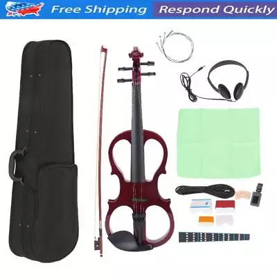 4/4 Electric Acoustic Violin String Maple Wood Violin With Tuner Bow String Box • $189.05