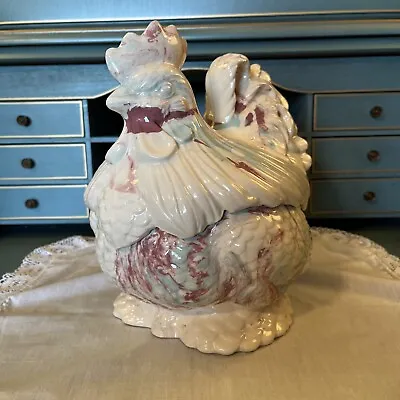 Vintage Chicken Hen Rooster Cookie Jar Atlantic Mold Hand Painted Ceramic Rare • $54.97