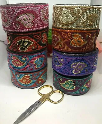 8b) 1 Meter Metallic Ribbon Sewing Craft Trimming Haberdashery Embellishment • £2.45