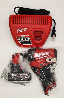 Milwaukee M12 FUEL 1/4  Impact Driver  3453-20+ 4.0Ah Battery Charger Kit GEN 3 • $122.98