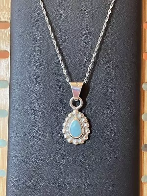 925 Mexico 925 Turquoise Pendant On 20-inch Chain • $37.99