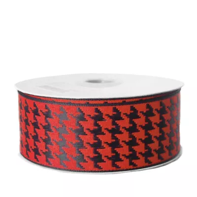 Houndstooth Grosgrain Wired Ribbon 1-1/2-Inch 10-Yard • $9.95