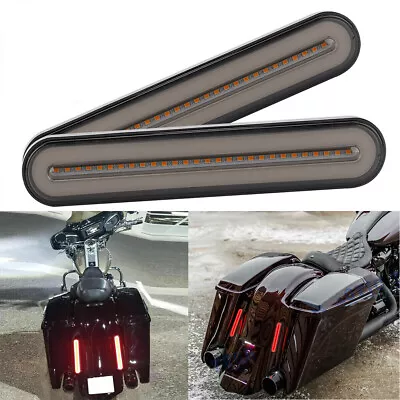 Dual Rear Fender/Bagger Vertical Mount LED Rod Tail Light Turn Signal For Harley • $36.60