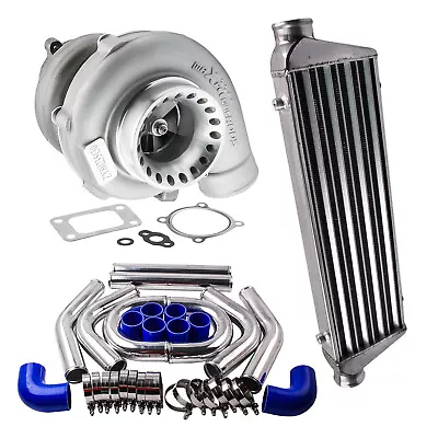 GT35 GT3582 Turbo Kit T3 AR.70/63 Turbo Charger With Intercooler & Pipe Set • $361.41