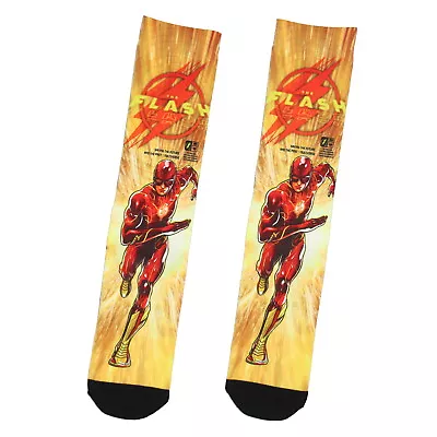 DC Comics Men's The Flash Saving The Future And Past Sublimated Crew Socks • $11.95