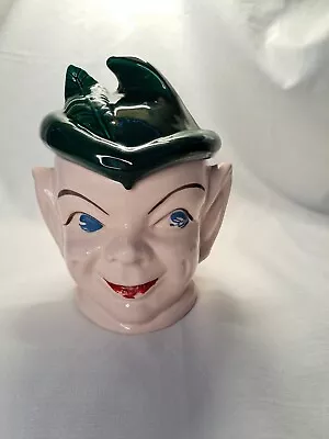 Vintage 1960s Pixie Fairy Peter- Pan-like Cookie Jar Very Rare Casting • $125