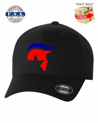 DONALD TRUMP Hair 2024 REPUBLICAN 45 Black Flex Fit Hat + Free Sticker • $19.99