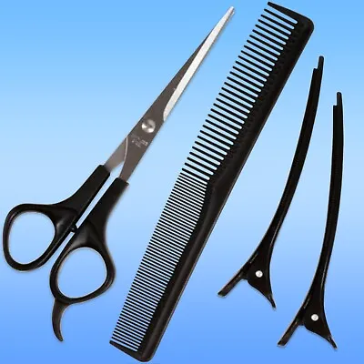 PROFESSIONAL HAIRDRESSING SET Scissors Comb Clips Hair Styling Barber Salon Kit • £3.98