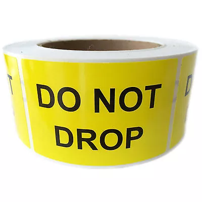 Glossy Yellow  Do Not Drop  Labels Stickers - 3  By 2  - 500 Ct Roll - SL035 • $13.53