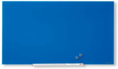 Nobo 1905187 Blue Impression Pro Glass Magnetic Whiteboard 680x380mm • £93.39