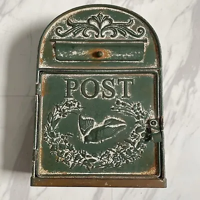 CWI Gifts Vintage Rusted Post Box - Mailbox Wall Mount Multicolor Green W/ Bird • $52.99