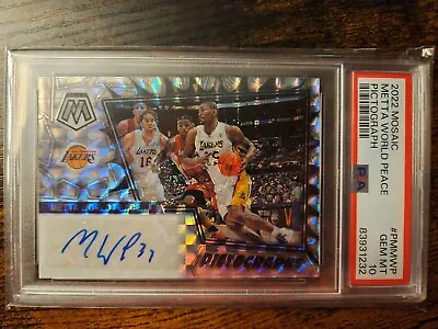 2022-23 Mosaic Metta World Peace Silver Mosaic Auto Pictographs Insert PSA 10 🔥 • $99.99