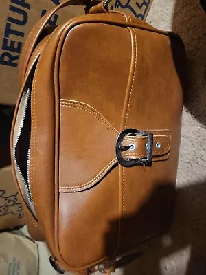 Vintage 70's Profile Brown Leather Carry On Shoulder Bag Luggage • $13.10