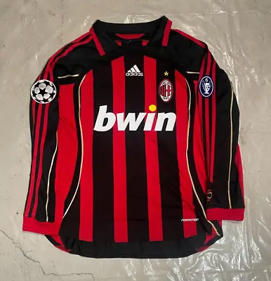 AC Milan 2006/07 Kaka #22 Retro Red  Longsleeve Soccer Jersey Mens Large • $60