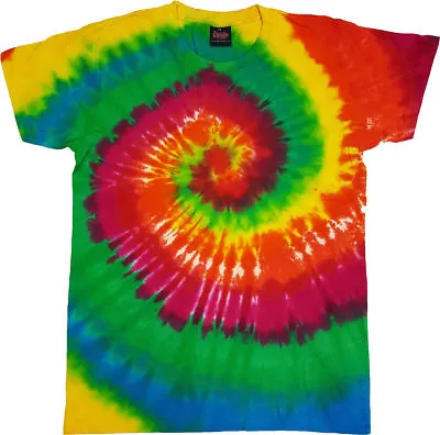 £14.99 • Buy Tie Dye T Shirt Tye Die Festival Hipster Indie Retro Unisex Top Rainbow Green 3 