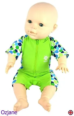 Baby Boys Uv Upv 50+ Sun Protection Swim Suit 3-6 Months Rash Guard Ozcoz Lime • £7.95