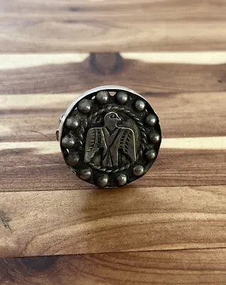 Vintage Native American Sterling Silver Thunderbird Ring Size 9.5 • $185