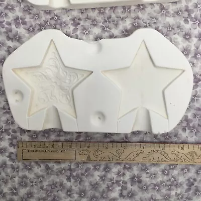 Star Christmas Ornament Ceramic Mold 1 Plain 1 Fancy Teddy Bear 666 EXCELLENT 4  • $34.95