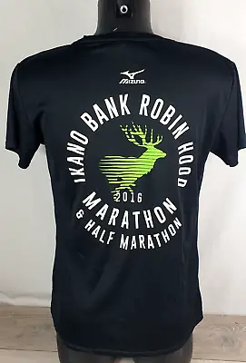 Mizuno Men's Short Sleeve T Shirt Run Marathon Size LARGE Black • $12.43