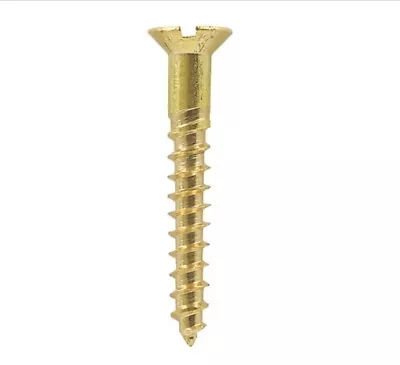 Brass Wood Screws M5x40mm Slotted Countersunk Head Bag Of 10 (No.10x1 1/2”) • £4.50