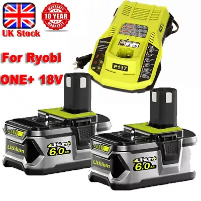 £16.93 • Buy 2X For RYOBI P108 18V One+ 6.0Ah Plus High Capacity Battery 18 Volt Lithium-Ion