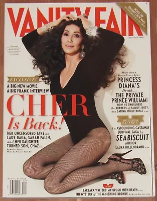 December 2010 Vanity Fair Magazine Cher Princess Diana Prince William • $6.40