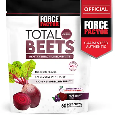 $19.99 • Buy Force Factor Total Beets Concentrated Beet Root Soft Chews, Circulation Support