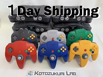 Nintendo 64 Black Console + Controller + Accessory Region Free Used Tested • $70.11