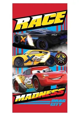 Disney Lightening McQueen Cars Race Madness Beach Towel 137 X 70cm • £10.99