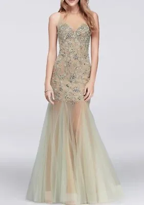 Crystal Mermaid Party Prom Embellished Dress UK8 £1549 Ball Terani  Couture • £169