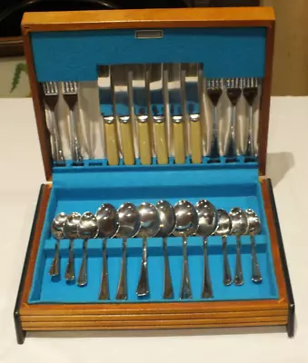 Vintage Canteen Of Cutlery 23 Pc Firth Stainless Steel Flexfit Cutlery Boxed • £30