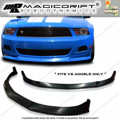 For 10 11 12 FORD MUSTANG V6 STL POLY URETHANE FRONT BUMPER LIP CHIN SPLITTER PU • $114.99