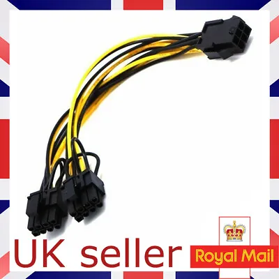 £3.99 • Buy PCI-E 6-Pin Female To Dual 8-Pin 6+2 Pin Male Video Card Power Cable 18AWG