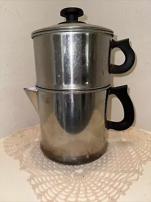 Vintage LIFETIME 10 Cup Drip-O-Lator Coffee Pot Maker Stainless Steel • $44.99