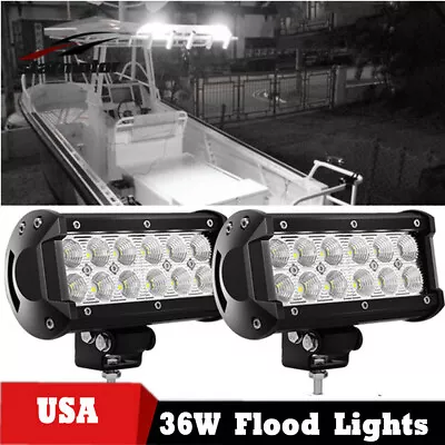 2x 6  LED Marine Spreader Deck/Mast Work Lights For Boat Flood Light Bar White • $38.19