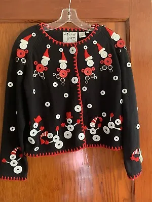 Michael Simon Button Button Santa Sweater (M) • $275