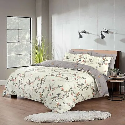Grey Duvet Cover Set 100% Egyptian Cotton Quilt Covers Double King Size Bedding • £15.99