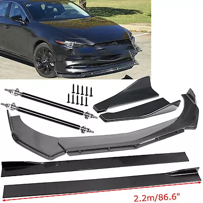 Carbon Fiber Front Bumper Lip/ Side Skirt/ Strut Rods For Mazda Speed 3 6 RX CX • $139.99