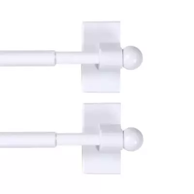 Magnetic Curtain Rods For Metal Doors Adjustable Petite Ball Ends | 16-28 Inch • $32.20