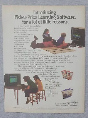 1984 Magazine Advertisement Page Fisher Price Learning Software Kids Print Ad • $7.99
