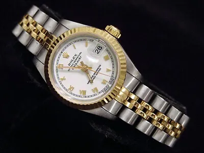 $7576.81 • Buy Rolex Datejust Ladies 18K Yellow Gold & Stainless Steel Watch White Roman 69173