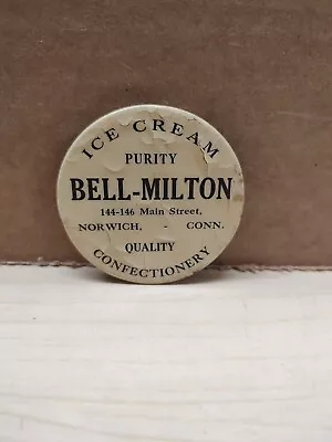 Vtg Bell Milton Ice Cream Confectionery Advertising Pocket Mirror Norwich CT • $16.99