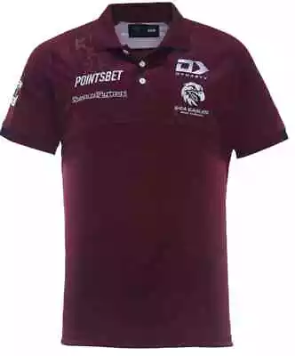 Manly Sea Eagles 2024 NRL Mens Maroon Media Polo Shirt Sizes S-7XL BNWT • $99.95